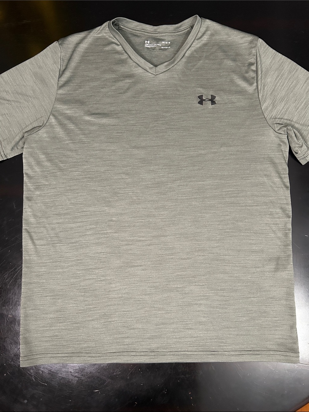 Under Armour Men’s V-Neck Performance Shirt - Olive Green/Gray soft lightweight